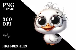 Crazy Looking Small Baby Swan Smiling | Clipart Product Image 1