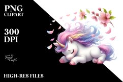 Cute Baby Unicorn Tumbling Spring Petals Wind Product Image 3
