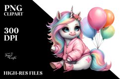 johny buBravo Watercolor Unicorn Pose | Sublimation Clipart Product Image 3