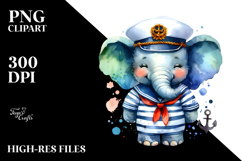 Cute Elephant Sailor Suit PNG Product Image 2