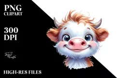 Funny Expressive Highland Cow PNG Product Image 1