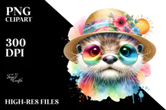 Colorful Layered Baby Otter | Sublimation | Clipart Product Image 2