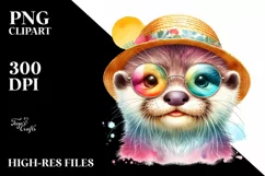 Colorful Layered Baby Otter | Sublimation | Clipart Product Image 1