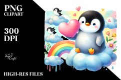 Pastel Penguin on Cloud PNG Product Image 2