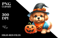 Watercolor Cute Baby Dog Halloween | Clipart Product Image 2