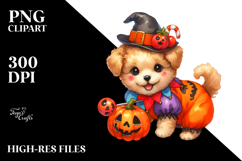 Watercolor Cute Baby Dog Halloween | Clipart Product Image 2