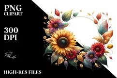 Abstract Small Sunflower Watercolor Clipart Product Image 3
