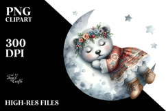 Boho Cute Baby Bear Dressed for Christmas, PNG Product Image 2