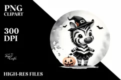 Cute Baby Zebra Halloween PNG Product Image 1