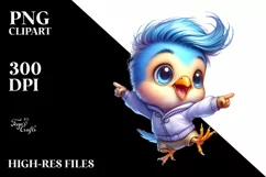 Excited Baby Bird Jumping PNG Product Image 1