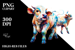 Colorful Baby Cow with Dance Floor PNG Product Image 2