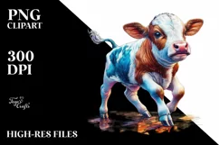 Baby Cow on Dance Floor, Sublimation PNG Product Image 3