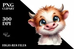 Expressive Funny Highland Cow PNG Product Image 3