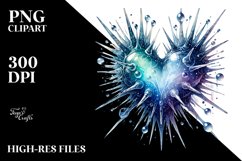 Heart Spikes Watercolor PNG Product Image 2