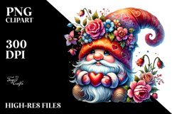 Valentines Gnome with Hat PNG Product Image 2
