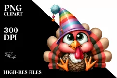 Funny Turkey Sitting Party | Sublimation | Clipart Product Image 1