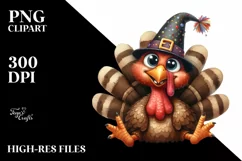 Funny Turkey Sitting Party | Sublimation | Clipart Product Image 1