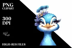 Funny Cute Peacock Portrait | Sublimation Clipart Product Image 3