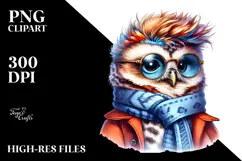 Vibrant Owl in Watercolor, High-Res PNG Product Image 2