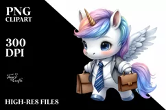Cute Baby Unicorn Equipped for Business | Sublimation | Product Image 3