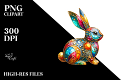 Colorful Bunny Made of , PNG Product Image 2