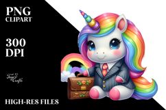 Rainbow Unicorn in Style Clipart Product Image 2