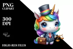 Cute Baby Unicorn Equipped for Lawyer | Sublimation | Product Image 3