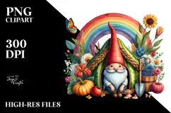 Watercolor Gnome House Rainbow | Clipart Product Image 2