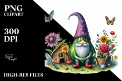 Watercolor Gnome House Rainbow | Clipart Product Image 3