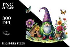 Watercolor Gnome House Rainbow | Clipart Product Image 2