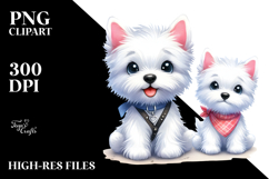Happy Cartoon West Highland White Terrier PNG Product Image 2
