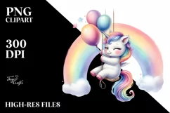 Pastel Baby Unicorn Rainbow Clipart Product Image 3