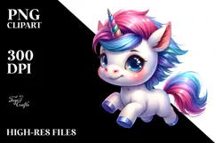 Cute Baby Unicorn Dancing PNG Product Image 2