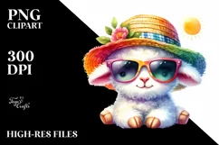 Colorful Baby Lamb with Sun Hat and Sunglasses Product Image 3