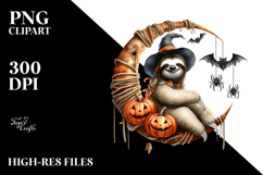 Halloween Sloth on Moon, PNG Product Image 2