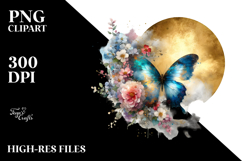 Butterfly with Flowers, Transparent PNG Product Image 2
