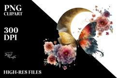 Butterfly with Flowers, Transparent PNG Product Image 2