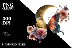 Butterfly with Flowers, Transparent PNG Product Image 2