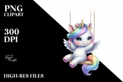 Pastel Baby Unicorn Clipart Product Image 3