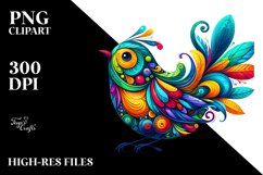 Colorfull Vibrant Bird Watercolor Wimsical Product Image 3