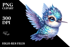 Energetic Baby Hummingbird PNG Product Image 2