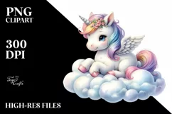 Pastel Baby Unicorn Clipart Product Image 1