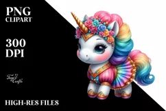 Colorful Pastel Baby Unicorn Volta Dancer's Outfit PNG Product Image 3