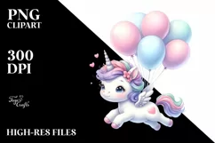 Cute Baby Unicorn Shimmering Star Clipart Product Image 3