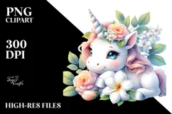Gardenia Baby Unicorn Clipart Product Image 2