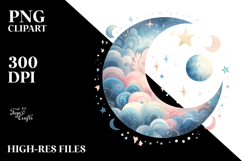 Whimsical Half Moon PNG Product Image 2