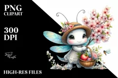 Cute Baby Dragonfly Basket Clipart Product Image 3