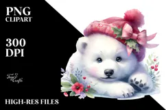 Cute Baby Polar Bear PNG Product Image 2
