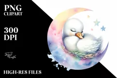 Colorful Baby Swan Sleeping on the Moon Product Image 3