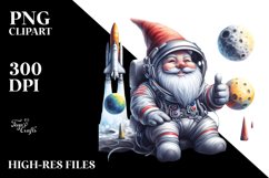 Gnome in Cosmonaut Suit on Moon | Sublimation | Clipart Product Image 3